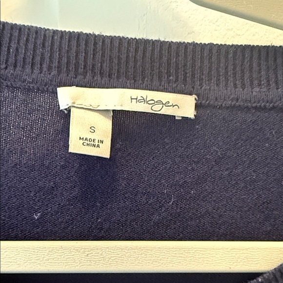 Halogen Geometric Navy and Teal Sweater - Picture 2 of 4